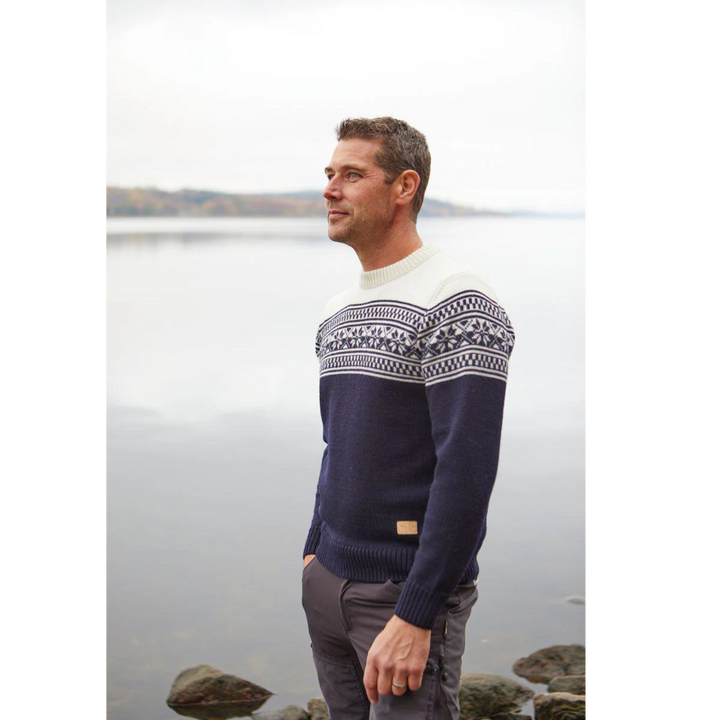VIDAR CREWNECK, 100% ULL — NAVY