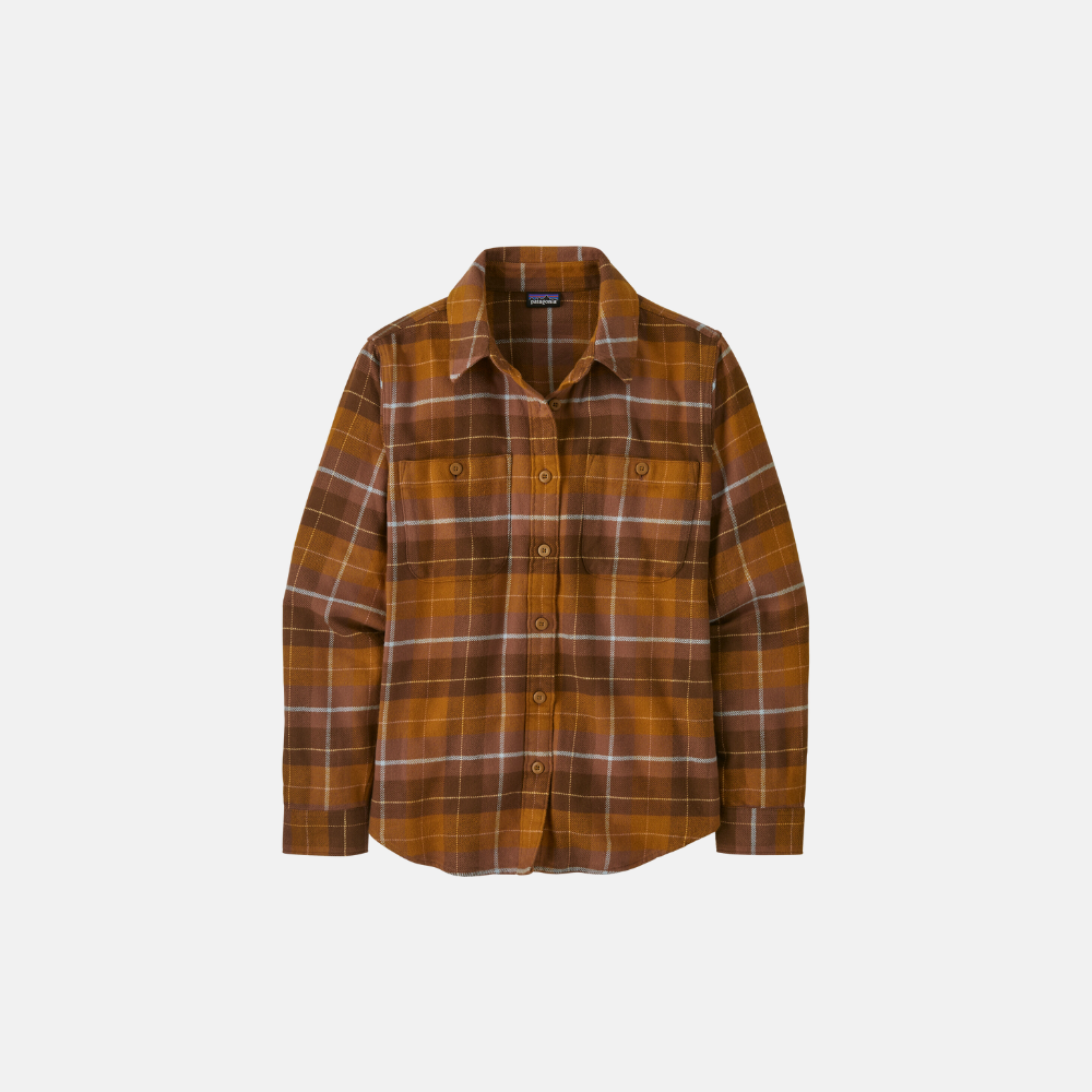 Women's Fjord Flannel Shirt Happy Camper: Shelter Brown