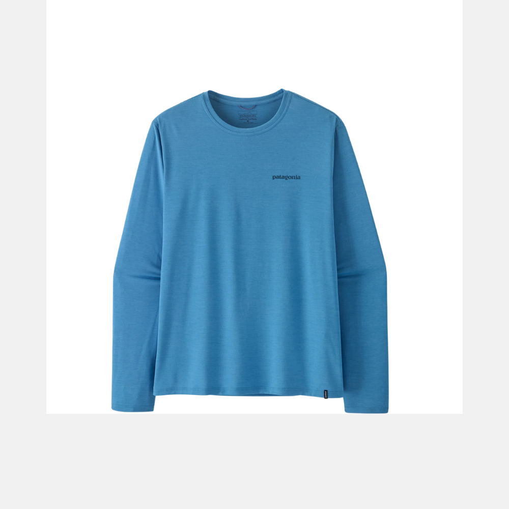 Patagonia M L/S Cap Cool Daily Shirt - Boardshort Logo Shore Blue