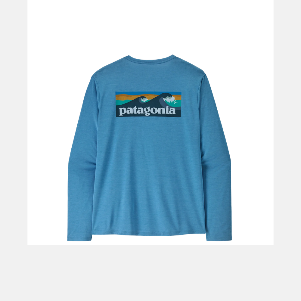 Patagonia M L/S Cap Cool Daily Shirt - Boardshort Logo Shore Blue