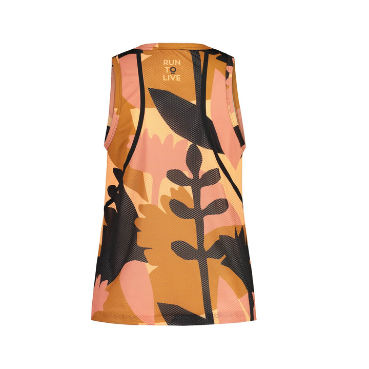 Maloja HolzrieseM. Trail Running Tank Honey Pastel Leaves