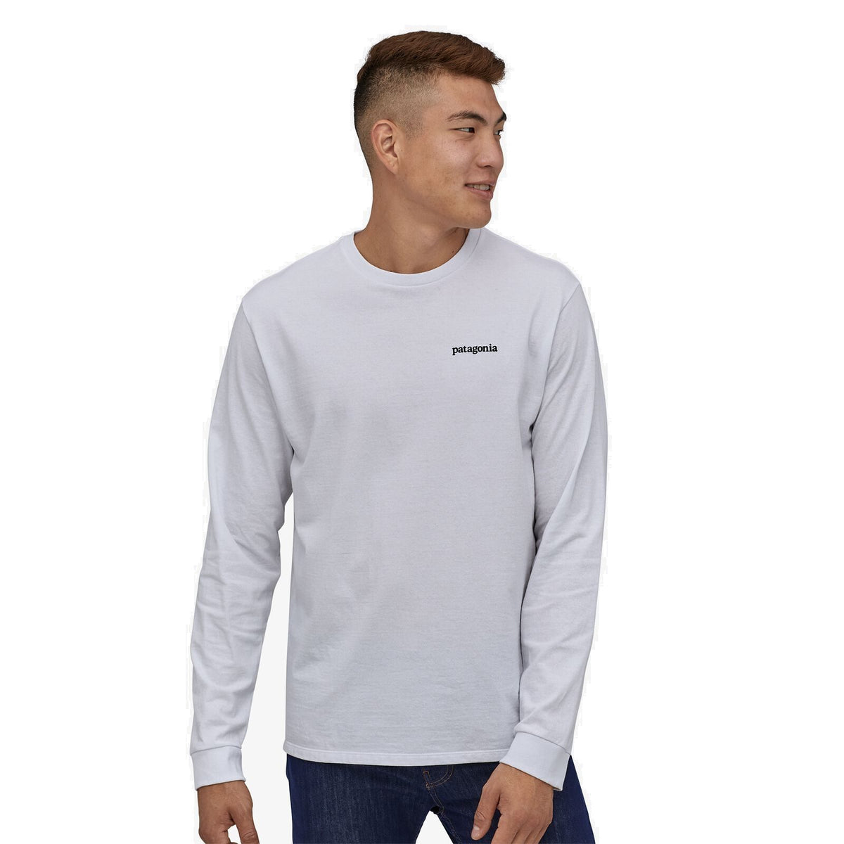 Patagonia Ms L/S Line Logo Ridge Responsibili-Tee White