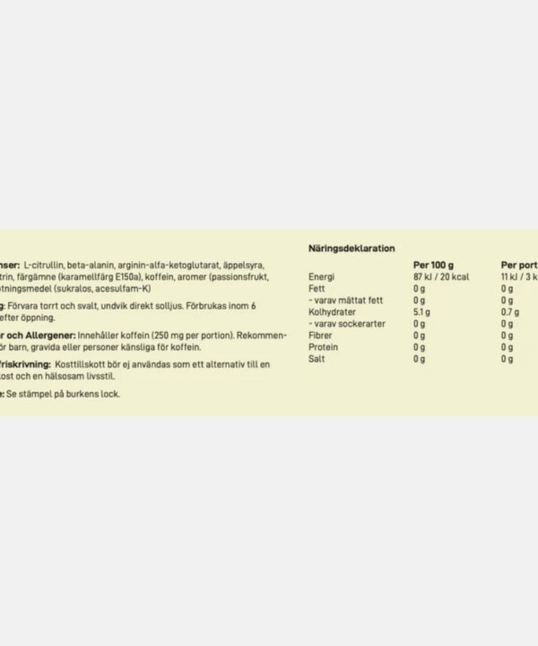 Velox Charge: Pre-workout Citron (250g)